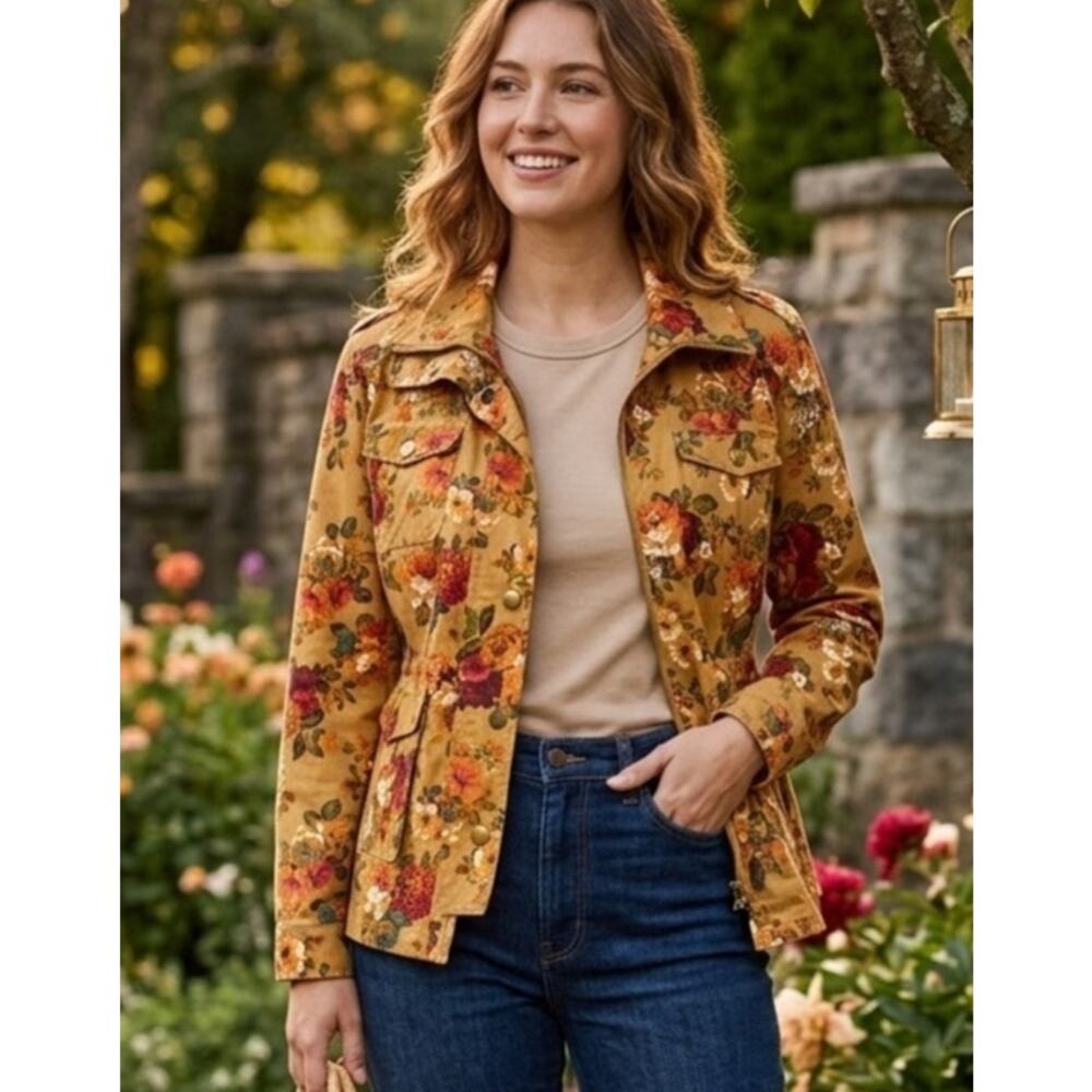 Lightweight Floral Utility Jacket - image 1